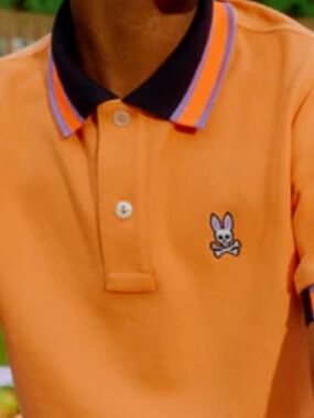 Kids Orange Polo Shirt with Contrast Collar